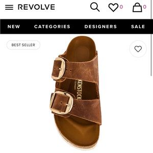 Big buckle Birkenstocks- cognac size 40